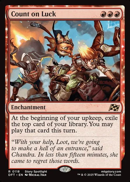 Count on Luck, Magic card DFT 118 — Aetherdrift set