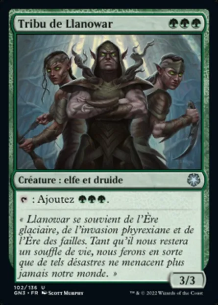 Tribu de Llanowar, carte Magic GN3 102 — extension Game Night: Free-for-All