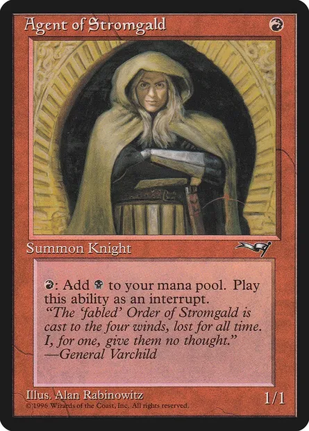 Agent de Stromgald, carte Magic ALL 64b — extension Alliances