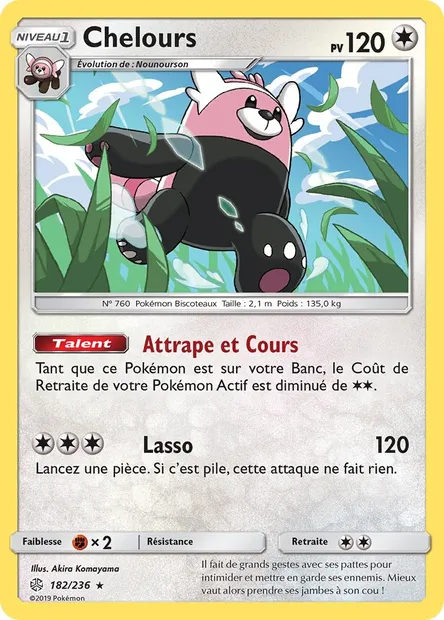 Chelours, carte Pokémon CEC 182 — extension Éclipse Cosmique