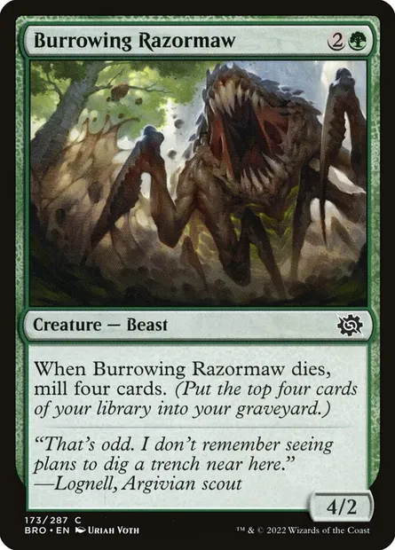 Burrowing Razormaw, Magic card BRO 173 — The Brothers' War set