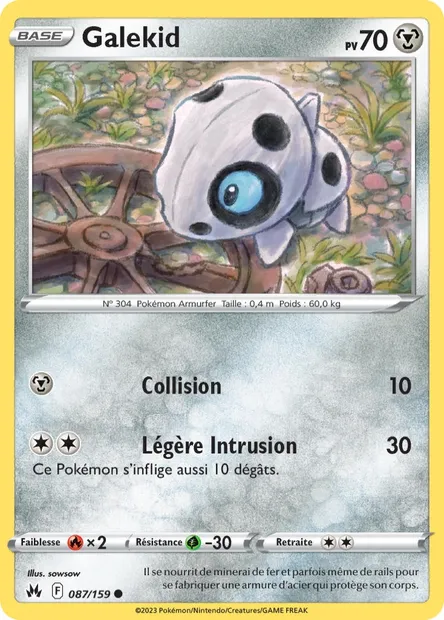 Galekid, carte Pokémon CRZ 087 — extension Zénith Suprême