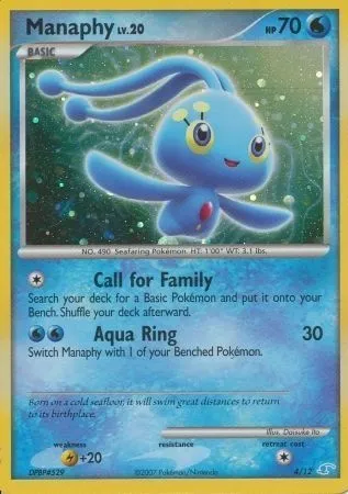 Manaphy, carte Pokémon TK3M 004 — extension DP Trainer Kit (Manaphy)