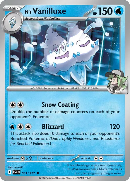 N's Vanilluxe, Pokémon card ASC 051 — Ascended Heroes set