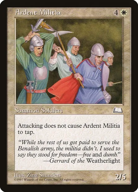Ardent Militia, Magic card WTH 5 — Weatherlight set
