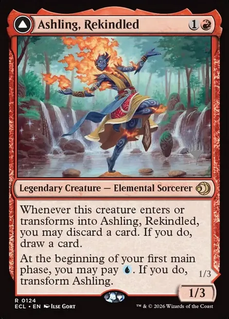 Ashling, Rekindled // Ashling, Rimebound, Magic card PECL 124p — Lorwyn Eclipsed Promos set