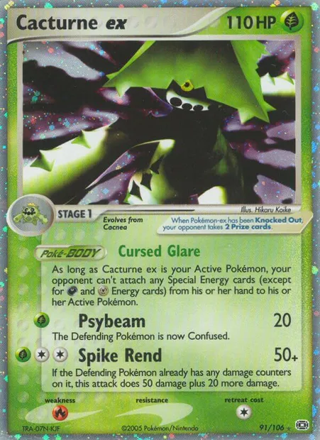 Cacturne ex, Pokémon card EM 91 — Emerald set