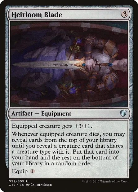 Heirloom Blade, Magic card C17 52 — Commander 2017 set
