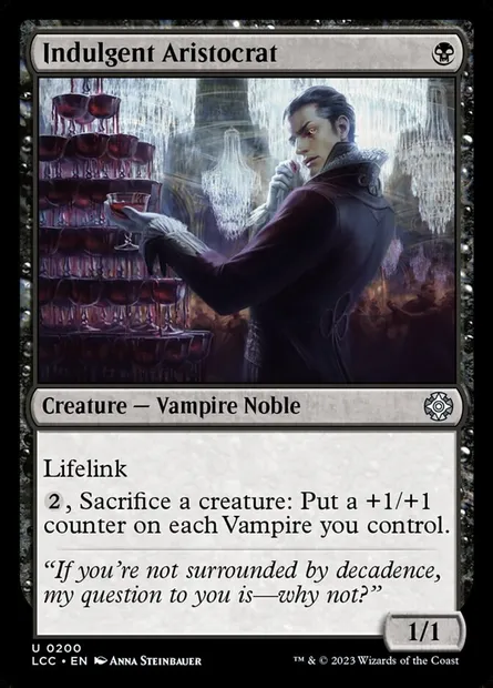 Indulgent Aristocrat, Magic card LCC 200 — The Lost Caverns of Ixalan Commander set