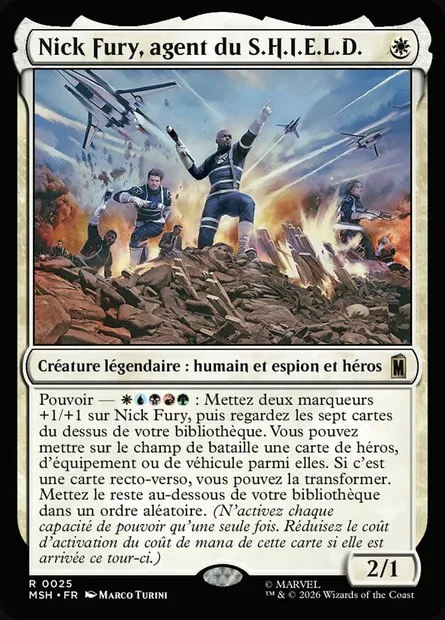 Nick Fury, agent du S.H.I.E.L.D., carte Magic MSH 25 — extension Marvel Super Heroes