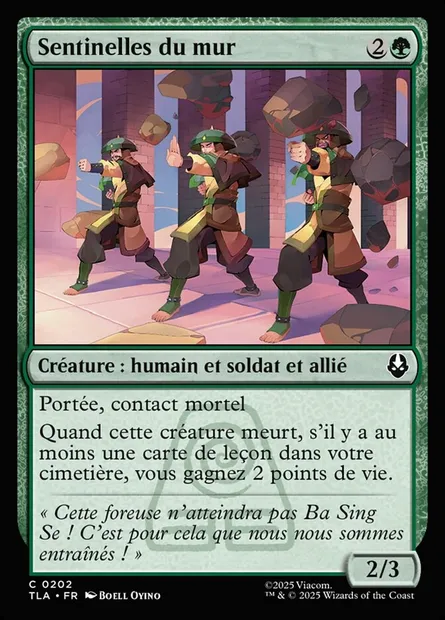 Sentinelles du mur, carte Magic TLA 202 — extension Avatar: The Last Airbender