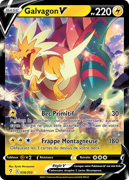 Galvagon V, carte Pokémon EVS 58 — extension Évolution Céleste