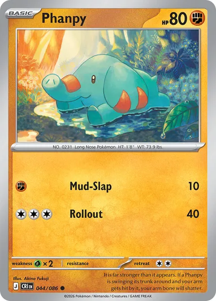 Phanpy, Pokémon card CRI 044 — Chaos Rising set