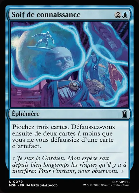 Soif de connaissance, carte Magic MSH 79 — extension Marvel Super Heroes