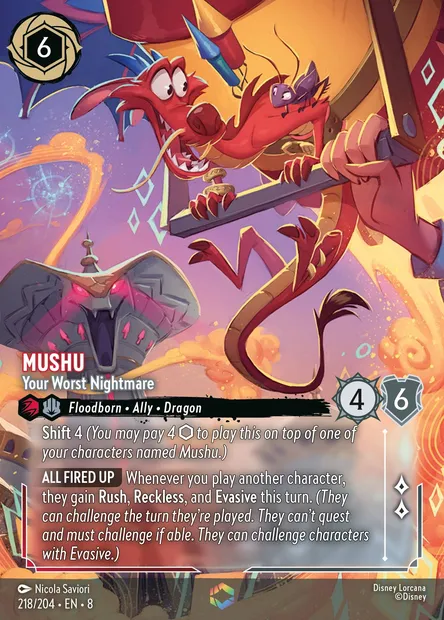Mushu - Your Worst Nightmare, Disney Lorcana card CH8-218 — The Reign of Jafar set