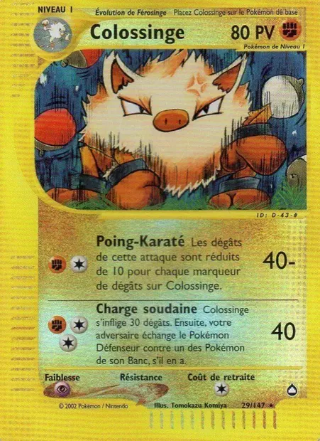 Colossinge, carte Pokémon AQ 29 — extension Aquapolis