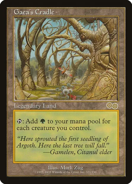 Gaea's Cradle, Magic card USG 321 — Urza's Saga set