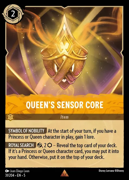 Queen's Sensor Core, Disney Lorcana card CH5-031 — Shimmering Skies set