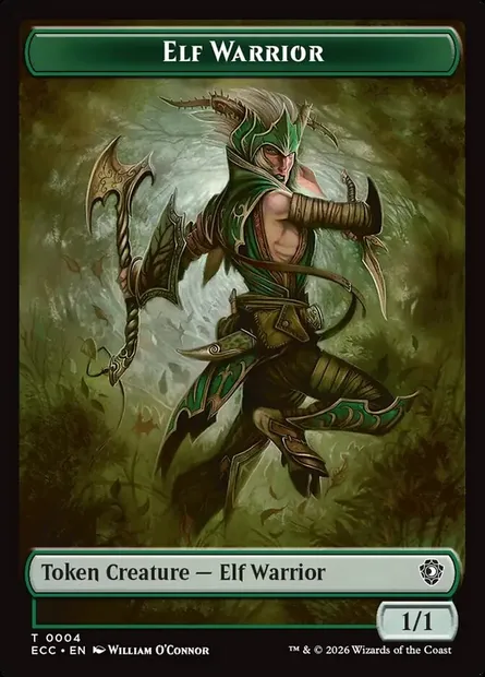 Elf Warrior, carte Magic TECC 4 — extension Lorwyn Eclipsed Commander Tokens