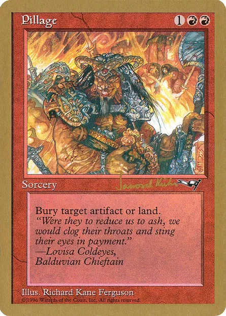 Pillage, carte Magic WC97 jk76 — extension World Championship Decks 1997