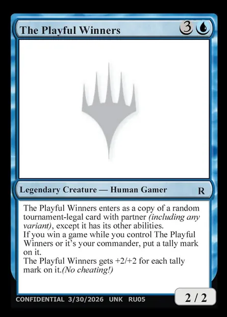 The Playful Winners, Magic card UNK RU05e — Unknown Event set