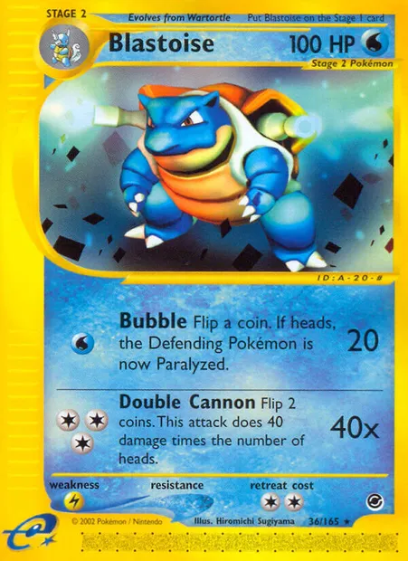 Blastoise, Pokémon card EX 36 — Expedition Base Set set