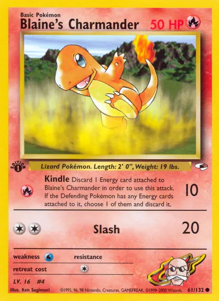 Blaine's Charmander, Pokémon card GH 61 — Gym Heroes set