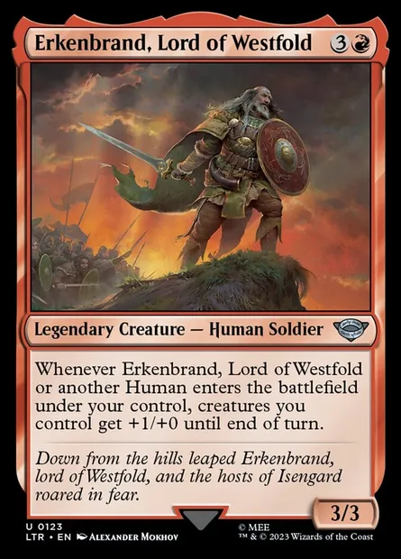 Erkenbrand, Lord of Westfold, Magic card LTR 123 — The Lord of the Rings: Tales of Middle-earth set