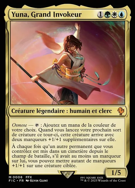 Yuna, Grand Invokeur, carte Magic FIC 8 — extension Final Fantasy Commander