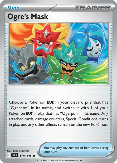 Ogre's Mask, Pokémon card PRE 118 — Prismatic Evolutions set