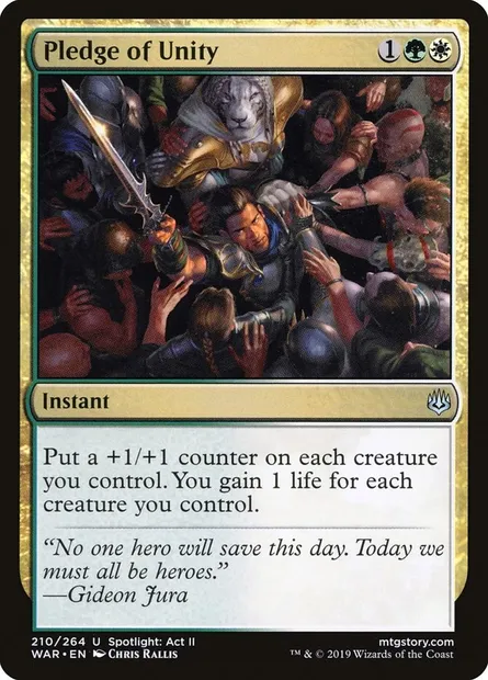 Pledge of Unity, Magic card WAR 210 — War of the Spark set