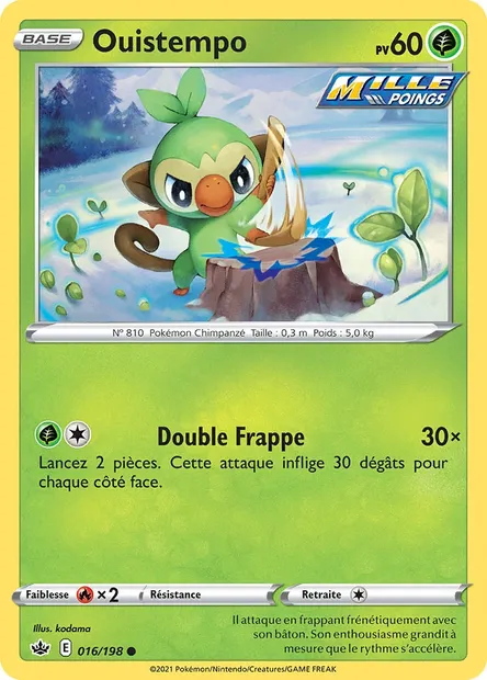 Ouistempo, carte Pokémon CRE 16 — extension Règne de Glace