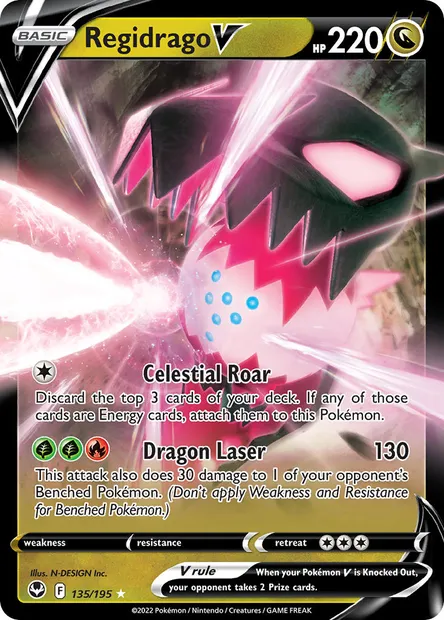 Regidrago V, Pokémon card SIT 135 — Silver Tempest set