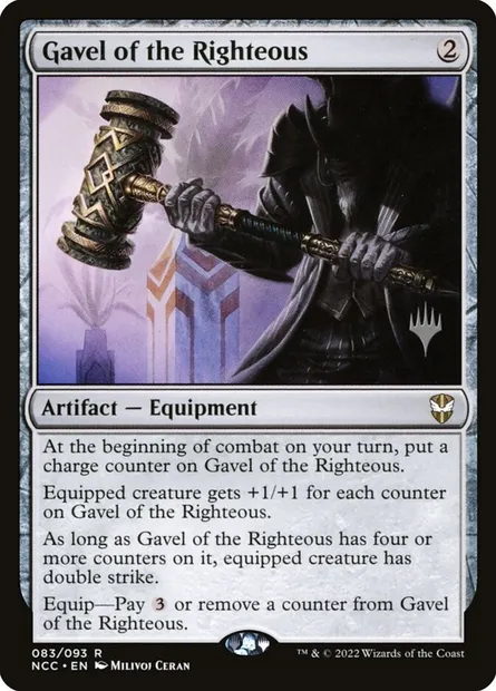 Gavel of the Righteous, Magic card PNCC 83p — New Capenna Commander Promos set