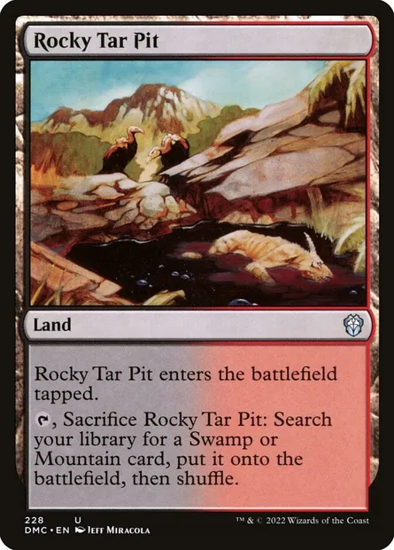 Rocky Tar Pit, Magic card DMC 228 — Dominaria United Commander set