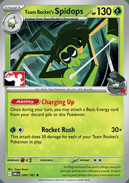 Team Rocket's Spidops, Pokémon card PPS 020-6 — Play! Pokémon Prize Pack Series set