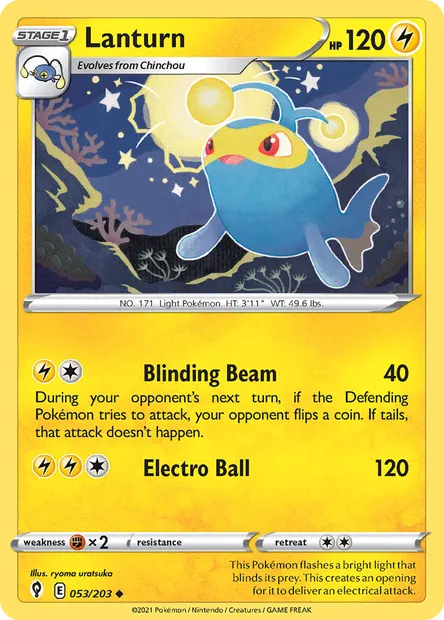Lanturn, Pokémon card EVS 53 — Evolving Skies set