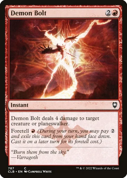 Demon Bolt, Magic card CLB 787 — Commander Legends: Battle for Baldur's Gate set