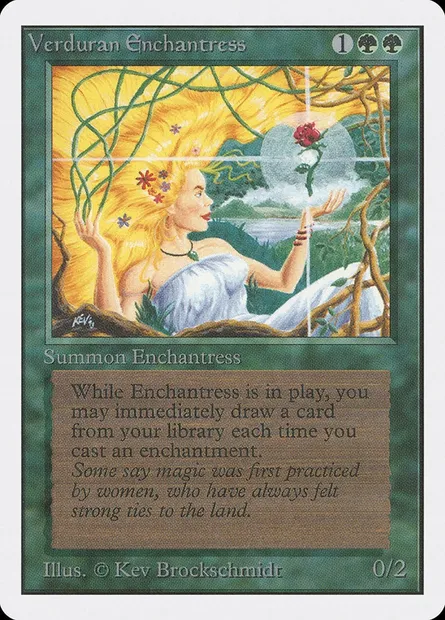 Enchanteresse verduralde, carte Magic 2ED 223 — extension Unlimited Edition