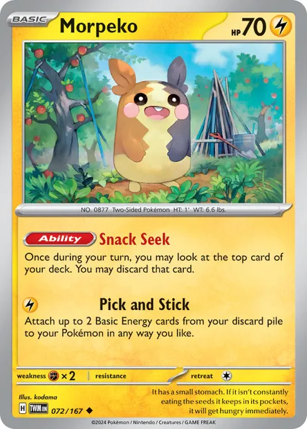 Morpeko, Pokémon card TWM 072 — Twilight Masquerade set