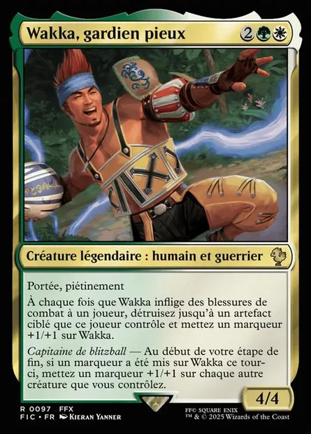 Wakka, gardien pieux, carte Magic FIC 97 — extension Final Fantasy Commander