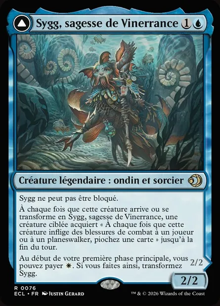Sygg, sagesse de Vinerrance // Sygg, bouclier de Bruinerrance, carte Magic ECL 76 — extension Lorwyn Eclipsed