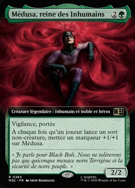 Médusa, reine des Inhumains, carte Magic MSC 383 — extension Marvel Super Heroes Commander