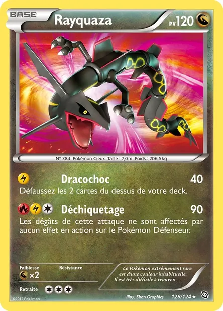 Rayquaza, carte Pokémon DRX 128 — extension Dragons Éxaltés