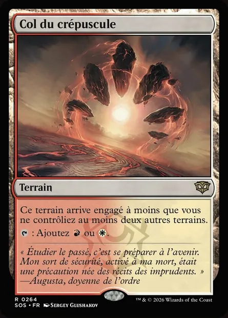 Col du crépuscule, carte Magic SOS 264 — extension Secrets of Strixhaven