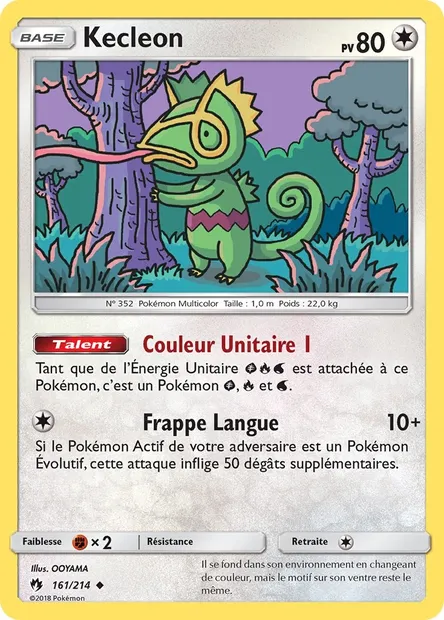 Kecleon, carte Pokémon LOT 161 — extension Tonnerre Perdu