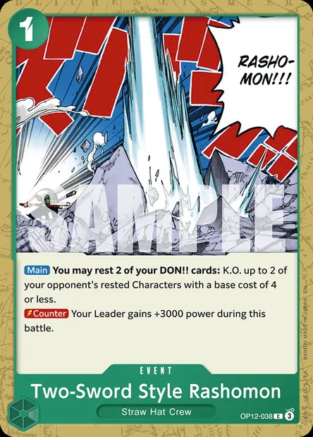Two-Sword Style Rashomon, One Piece card OP12-038 — LEGACY OF THE MASTER set