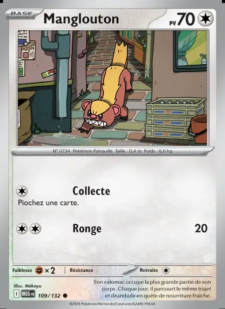 Manglouton, carte Pokémon MEG 109 — extension Méga-Évolution