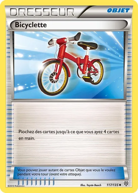 Bicyclette, carte Pokémon PLS 117 — extension Tempète Plasma