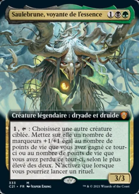 Saulebrune, voyante de l'essence, carte Magic C21 333 — extension Commander 2021